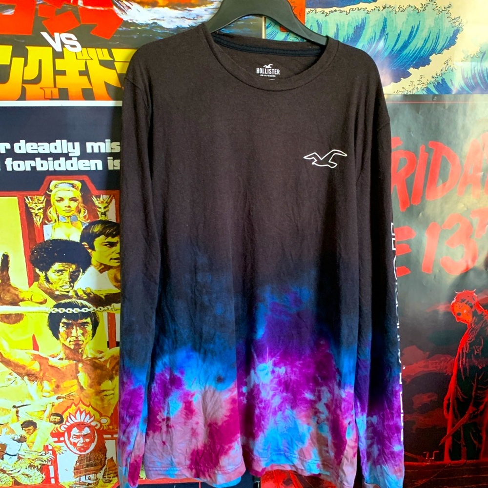 Hollister black tye dye long sleeve